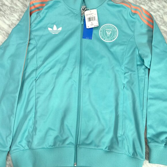 Adidas Originals Aqua MLS Inter Miami CF 24’ Full-Zip Jacket Men’s Large JJ1829 - Picture 7 of 15